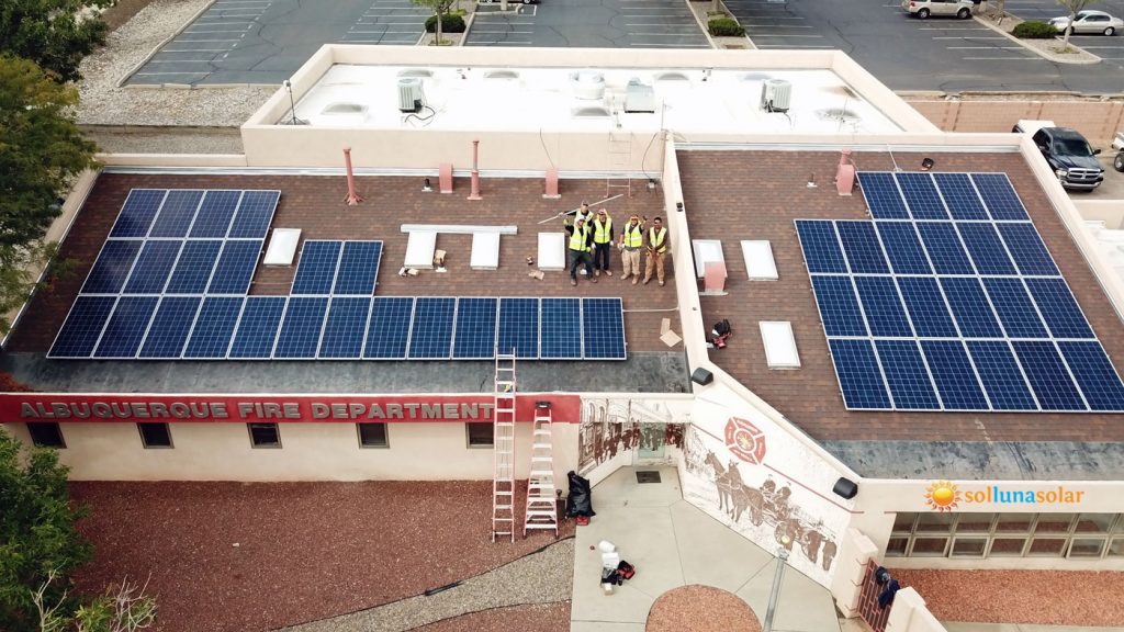 Albuquerque-Commercial-Solar-Panel-Installation,-September-2018